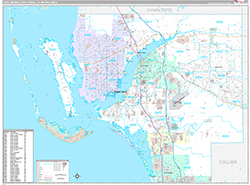 Fort Myers-Cape Coral Metro Area Wall Map Premium Style 2026